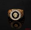 18K goud verguld heren ring met zirkonen in 2 kleuren