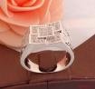 Zirkonen 925 sterling zilveren heren ring N 10